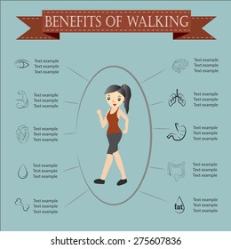Benefits of walking, vector