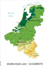 Benelux Physical Map