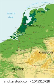 Benelux Relief Map