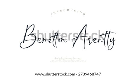 Benetton Arentty, Script elegant luxury alphabet font logo. Typography modern classic lettering serif italic fonts decorative wedding vintage retro logos. vector illustration
