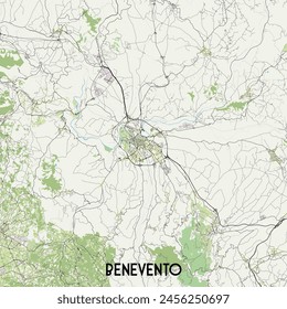 Benevento Italy map poster art