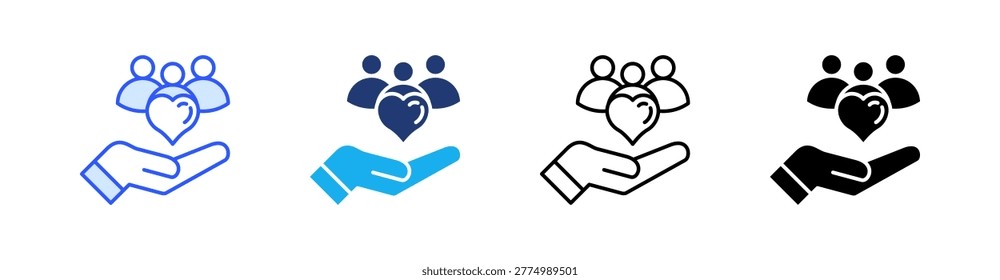 Benevolence Multiple Style Icon Set Vector