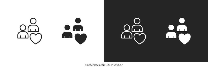 Benevolent Act Icon. Set of icons in Two-tone background. Black and white collection.