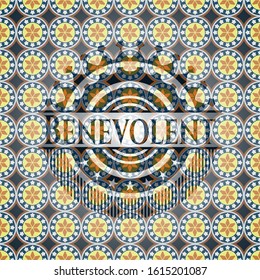 Benevolent arabesque style emblem. arabic decoration.