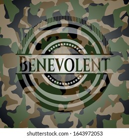 Benevolent camo emblem. Vector Illustration. Detailed.