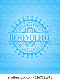 Benevolent water wave concept emblem background.