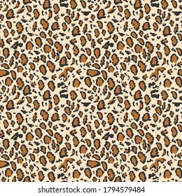 Bengal cat. Animal skins print in vector, brown spots