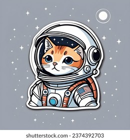 Gato bengalí con traje astronauta. Ilustración vectorial dibujada por mano