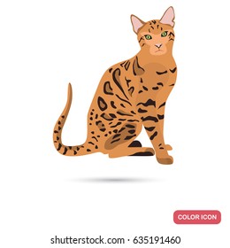 Bengal cat breed icon for web and mobile design