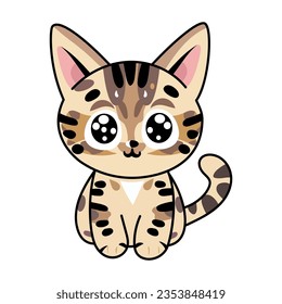 bengal cat cute kawaii vector illustration