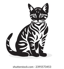 Bengal Cat silhouettes and icons. black flat color simple elegant Bengal Cat animal vector and illustration.