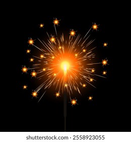 Bengal fire cristmas fireworks vector