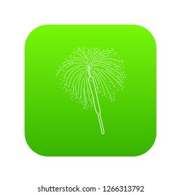Bengal fire icon green vector isolated on white background