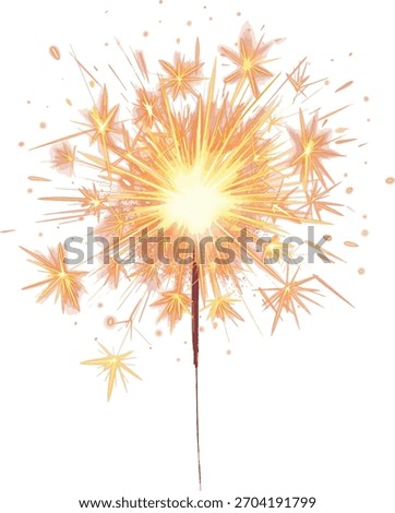 Bengal fire set drawing Birthday clip art festive greeting cards hands holding sparkler. Small firework on stick Happy New Year party invitation firework illustration Magic wand accessory colorful art