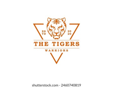 A bengal tiger face head with fangs and kung fu chinese lettering for Kungfu Club Martial Clan logo design