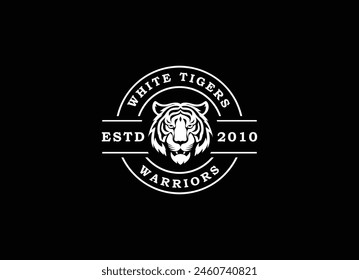 A bengal tiger face head with fangs and kung fu chinese lettering for Kungfu Club Martial Clan logo design