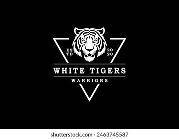 A bengal tiger face head with fangs and kung fu chinese lettering for Kungfu Club Martial Clan logo design