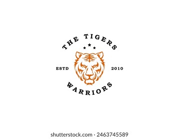 A bengal tiger face head with fangs and kung fu chinese lettering for Kungfu Club Martial Clan logo design