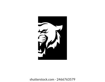 A bengal tiger face head with fangs and kung fu chinese lettering for Kungfu Club Martial Clan logo design