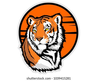 bengal tiger head mascot vector