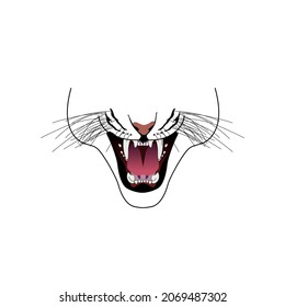 
Bengal Tiger Mouth Anatomy. Inside the tiger mouth. Illustration for infograhic animals.