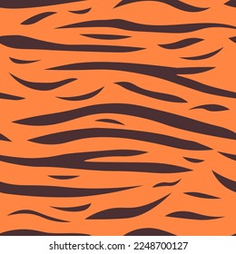 Bengal tiger skin seamless pattern with orange and black color