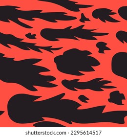 Bengal tiger skin seamless pattern in orange and black color