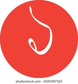 Bengali calligraphy represents 1 in a white color and red circle background