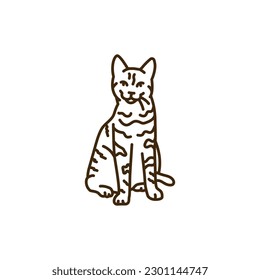 Bengali cat line icon. Farm animals. Pictogram for web page, mobile app, promo.