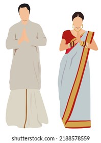 Bengali couple in traditional dress of bengal