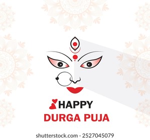 Bengali Durga Puja Banner Design Vetor Template, Tipografia Bengali Durga Puja Text Art. Formato Totalmente Editável, Arquivo De Alta Resolução.