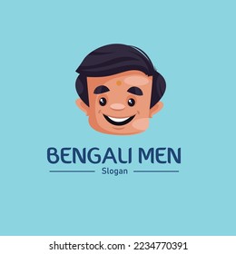 bengalische Männer, Vektormaskottlogo-Vorlage. 