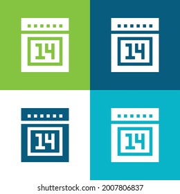Bengali New Year Flat four color minimal icon set