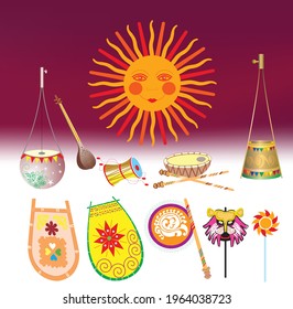 Bengali new year pohela boishakh subho noboborsho all element design illustration vector pack