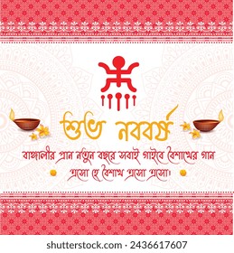 Bengali new year with Bengali text Subho Nababa
Translation: 