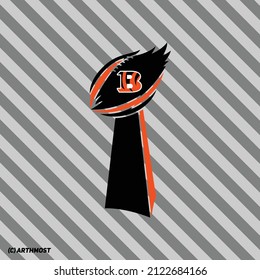 Bengals Big Game LVI 2022 Trophy Cup Clipart