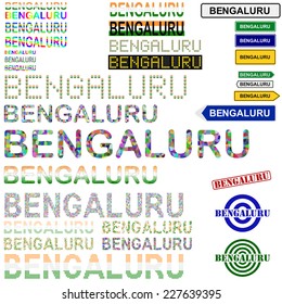 Bengaluru (Bangalore) text design set