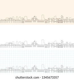 Bengaluru Hand Drawn Skyline