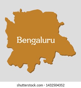 Bengaluru Map Flat Vactor Design State Of India