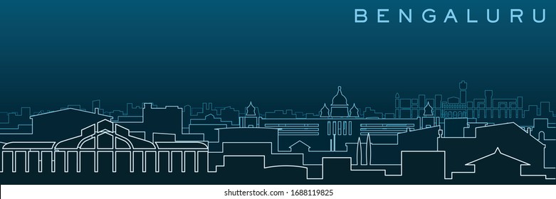 Bengaluru Multiple Lines Skyline And Landmarks