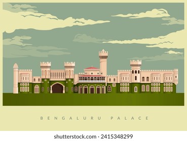 Bengaluru Palace - Bangalore City Stock Illustration as EPS 10 File 