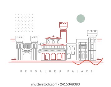 Bengaluru Palace - Bangalore City Stock Illustration as EPS 10 File 