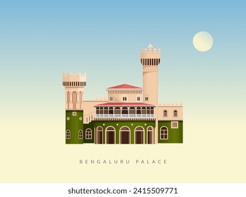 Bengaluru Palace - Bangalore City Stock Illustration as EPS 10 File 