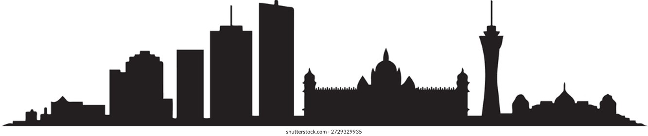 Bengaluru skyline Vector minimalista en negro. diseño Vector silueta negra
