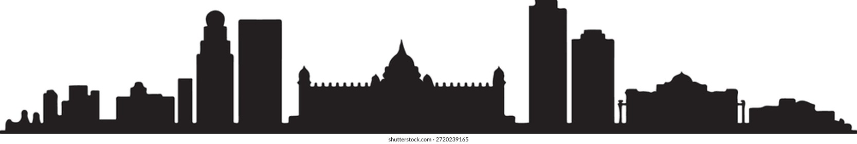 Vector skyline de Bengaluru. Vector de diseño negro silueta
