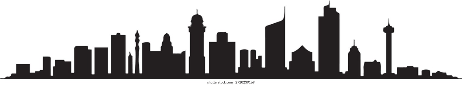 Bengaluru skyline vector. design Vector black silhouette
