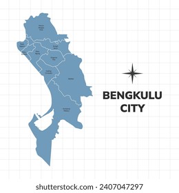 Mapa de la ciudad de Bengkulu. Mapa de ciudades de Indonesia