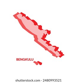 Mapa de Bengkulu - Mapa Mundial Plantilla Internacional de Vectores. Ilustración vectorial de silueta de región Indonesia