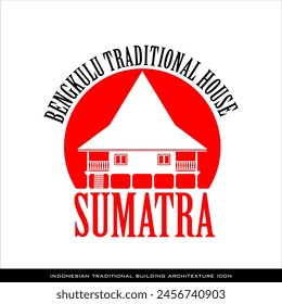 Bengkulu Traditional House Icons, Sumatra, una serie de iconos arquitectónicos para las casas tradicionales indonesias