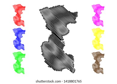 Bengo Province (Provinces of Angola, Republic of Angola) map vector illustration, scribble sketch Bengo map